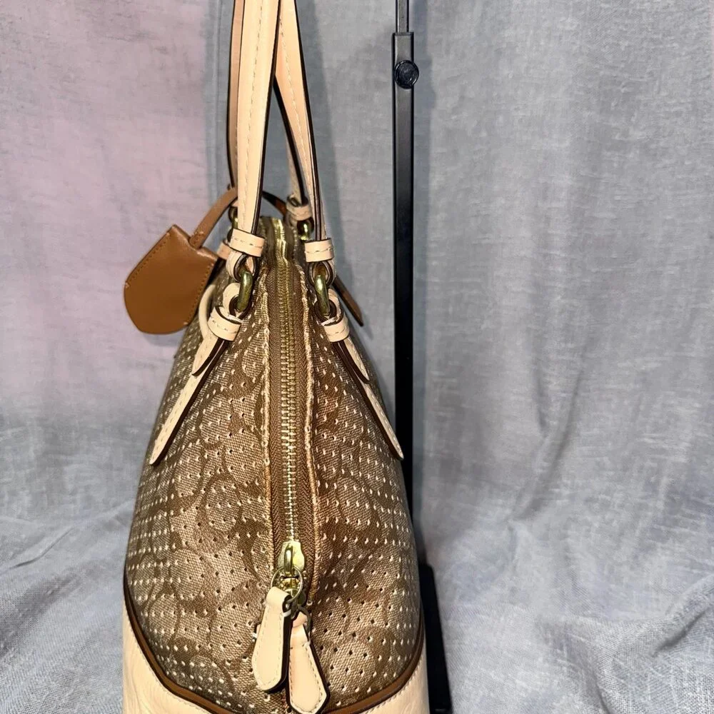 Coach Perforated Leather Satchel – Modern Elegance with Iconic Craftsmanship